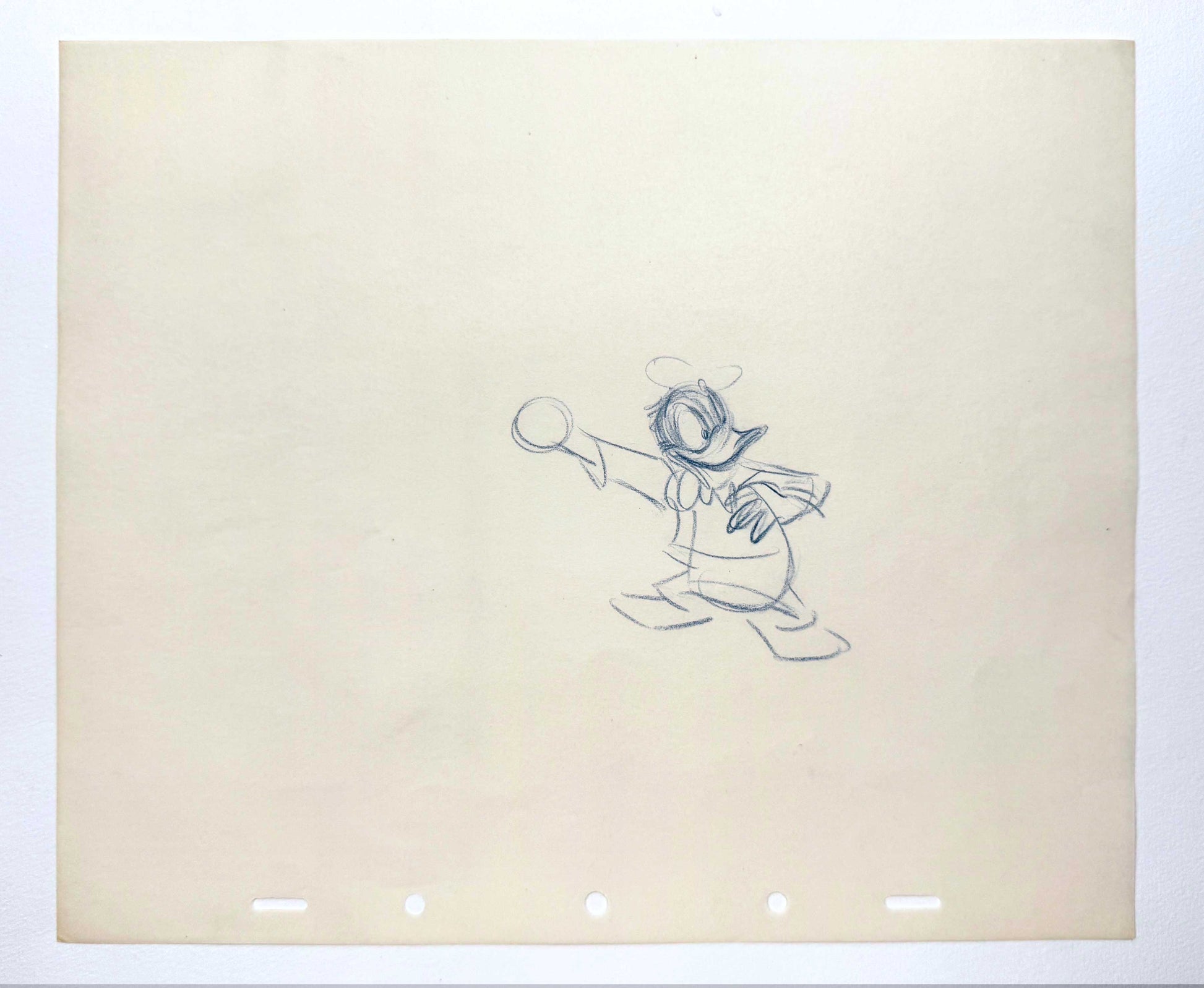 Donald Duck Original Animation Rough Production Drawing (Walt Disney, 1940s). For sale on FLIP Gallery