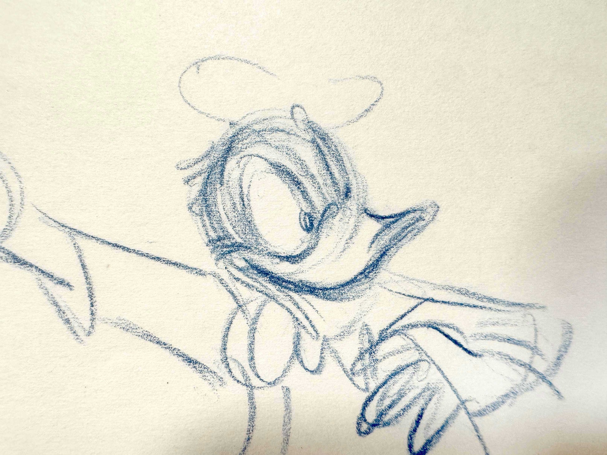 Donald Duck Original Animation Rough Production Drawing (Walt Disney, 1940s). For sale on FLIP Gallery