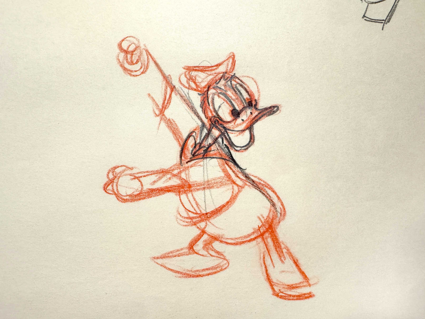 Donald Duck Original Animation Rough Production Drawing (Walt Disney 1940s). For sale on FLIP Gallery