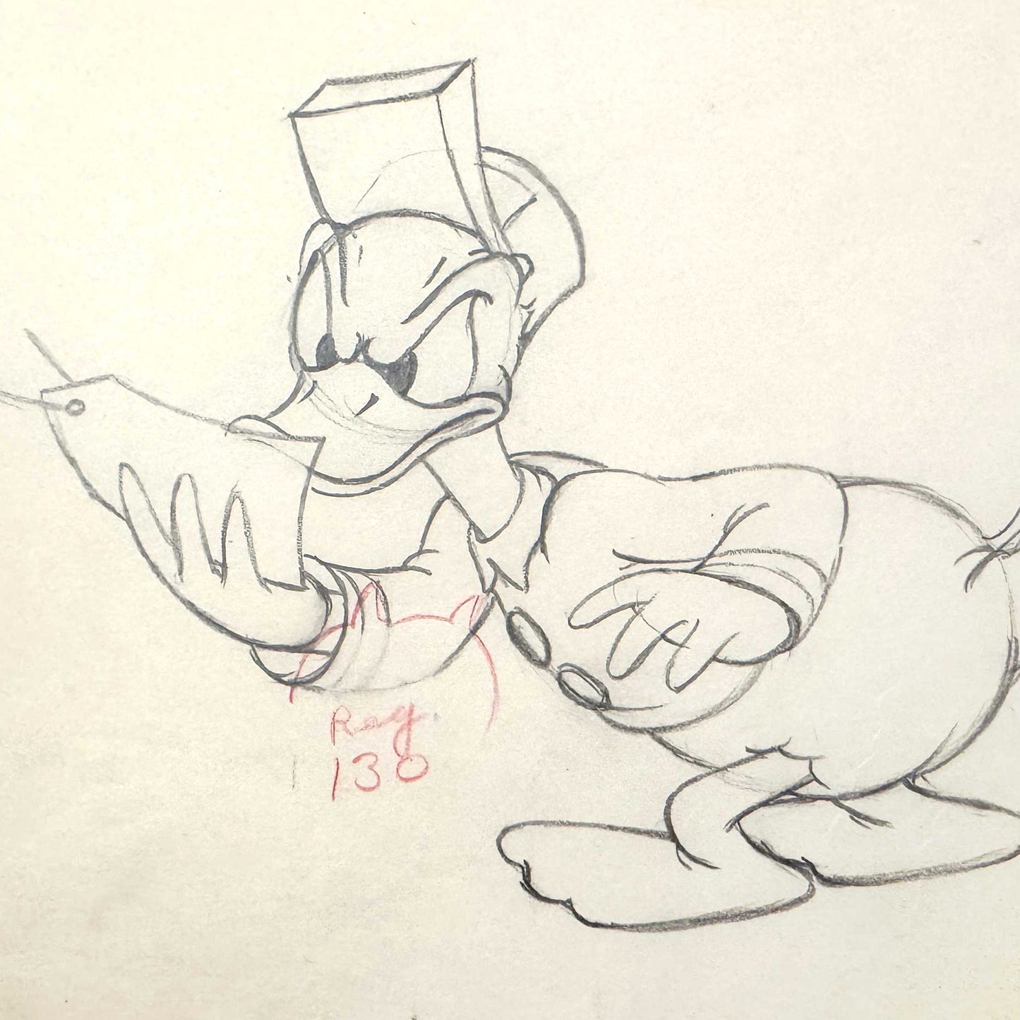 Donald Duck Original Animation Production Art Drawing (Walt Disney, 1937). For sale on FLIP Gallery