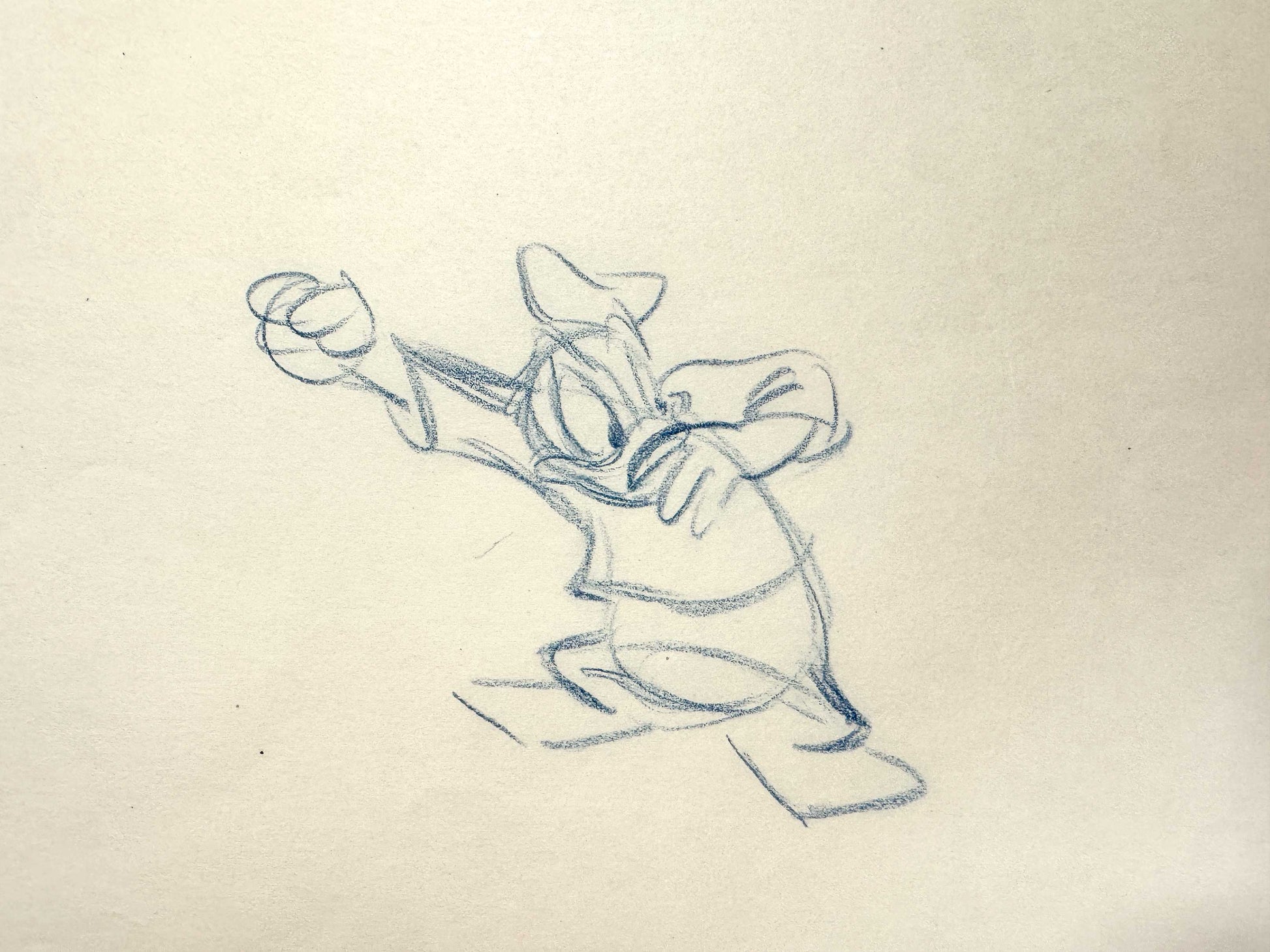 Donald Duck Original Animation Rough Production Drawing (Walt Disney 1940s). For sale on FLIP Gallery