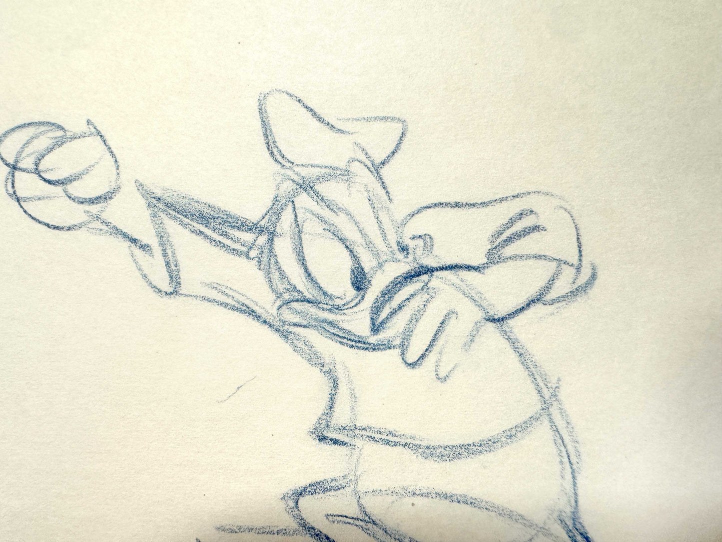 Donald Duck Original Animation Rough Production Drawing (Walt Disney 1940s). For sale on FLIP Gallery