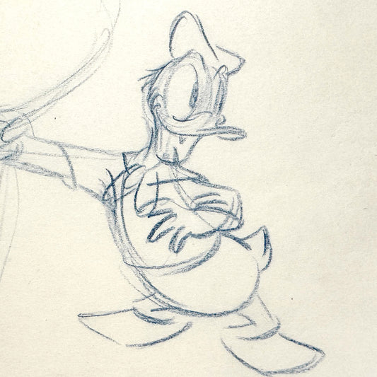 Donald Duck Original Animation Rough Production Drawing (Walt Disney 1940). For sale on FLIP Galley