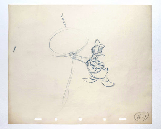 Donald Duck Original Animation Rough Production Drawing (Walt Disney 1940). For sale on FLIP Galley