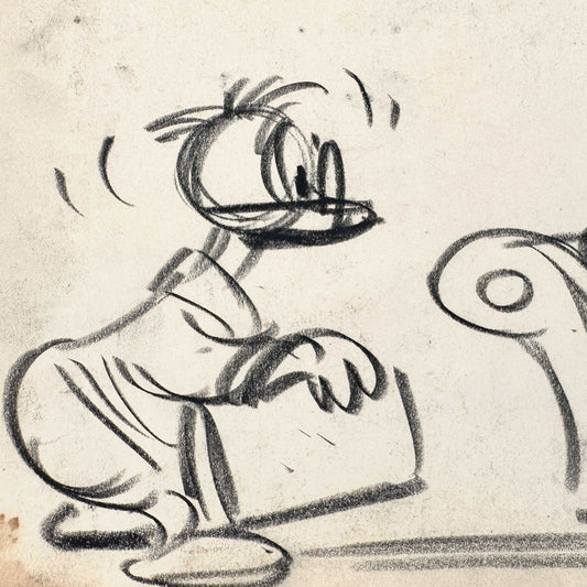 Donald Duck and Pluto Original Storyboard Art Drawing by Nick George (Walt Disney, 1940s/50s). For sale on FLIP Gallery