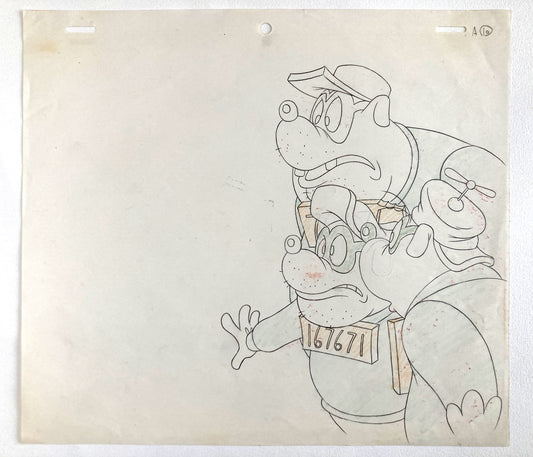 DuckTales The Beagle Boys Original Animation Production Drawing. Walt Disney Studios