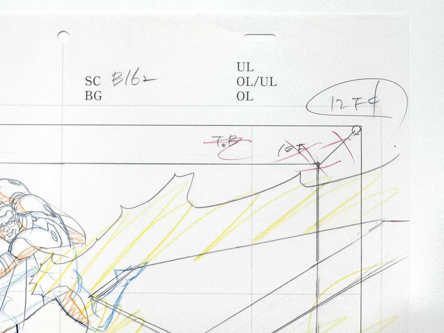 FALCON : Original Animation Layout Production Drawing, from the serie "Avengers Assemble" (Marvel, 2012). For sale on FLIP Gallery