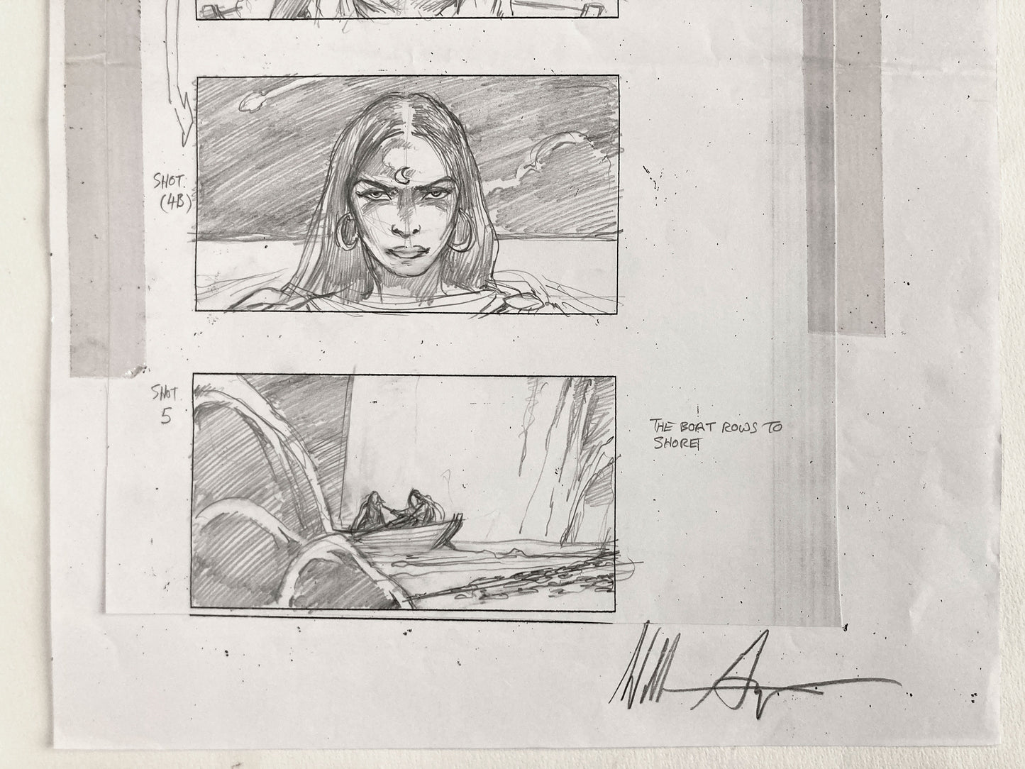 Game of Thrones "Garden of Bones" Davos and Melisandre Original Production Used Storyboard Art - Signed by William Simpson (HBO, 2012). For sale on FLIP Gallery