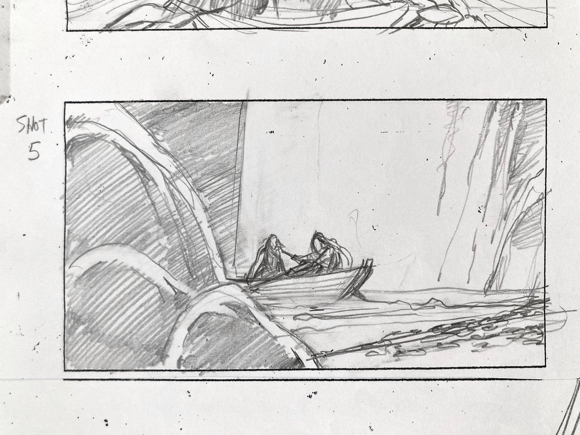 Game of Thrones "Garden of Bones" Davos and Melisandre Original Production Used Storyboard Art - Signed by William Simpson (HBO, 2012). For sale on FLIP Gallery
