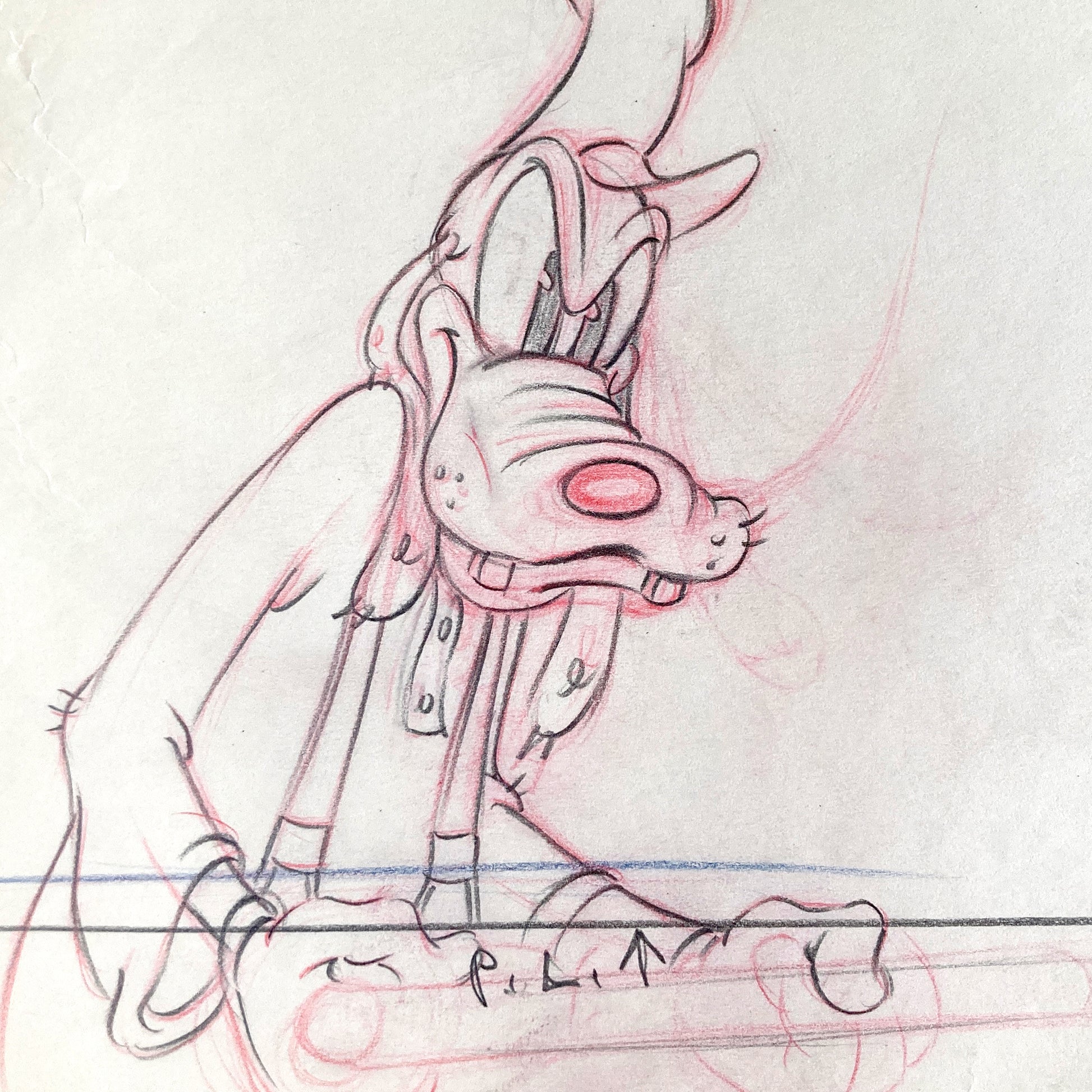 Tugboat Mickey : Original Production Used Goofy Animation Drawing (Walt Disney, 1940). For sale on FLIP Gallery