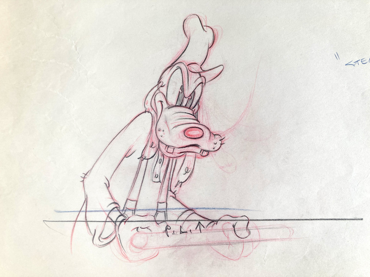 Tugboat Mickey : Original Production Used Goofy Animation Drawing (Walt Disney, 1940). For sale on FLIP Gallery