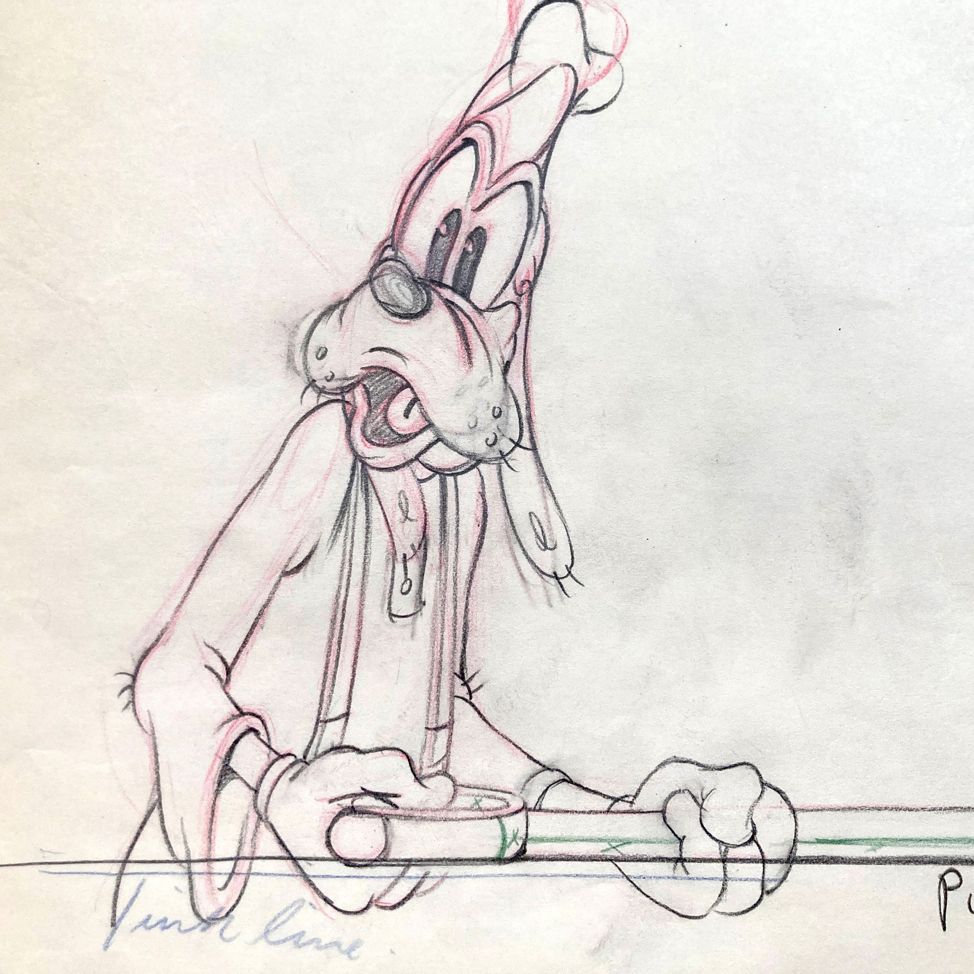 Tugboat Mickey Original Production Used Goofy Animation Drawing (Walt Disney, 1940). For sale on FLIP Gallery