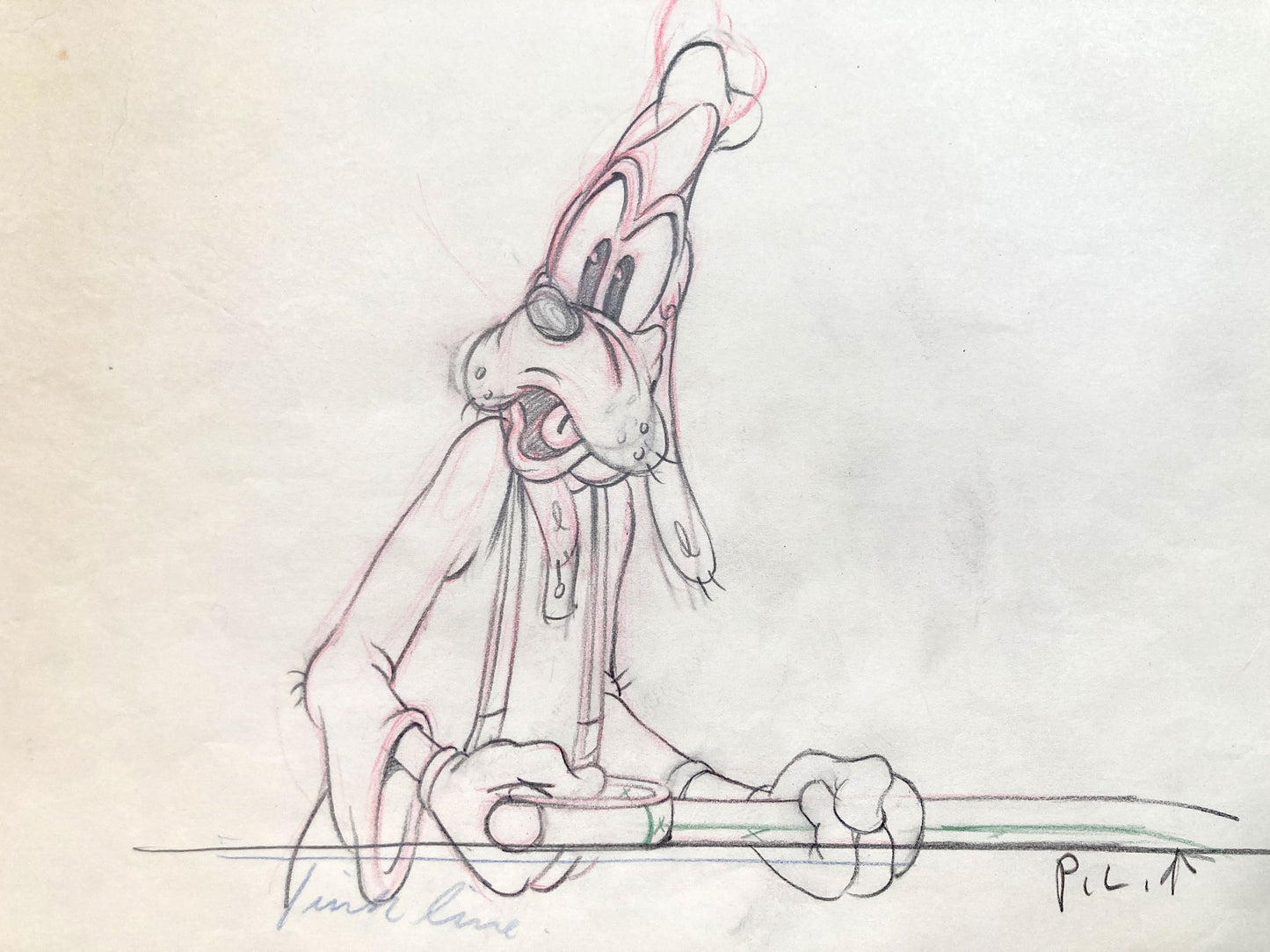 Tugboat Mickey Original Production Used Goofy Animation Drawing (Walt Disney, 1940). For sale on FLIP Gallery