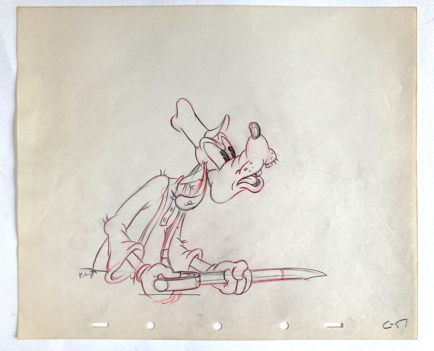 Tugboat Mickey : Original Goofy Production Animation Artwork Drawing (Walt Disney, 1940). For sale on FLIP Gallery
