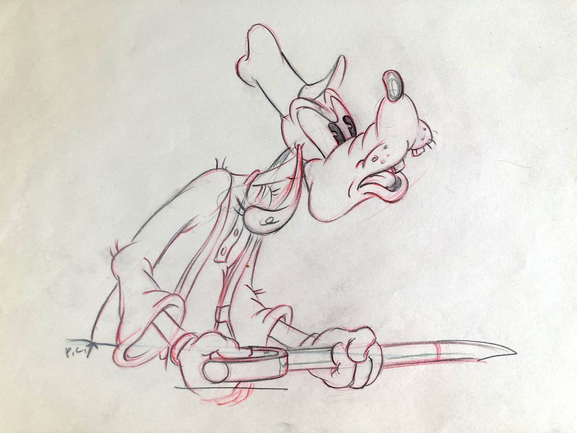 Tugboat Mickey : Original Goofy Production Animation Artwork Drawing (Walt Disney, 1940). For sale on FLIP Gallery