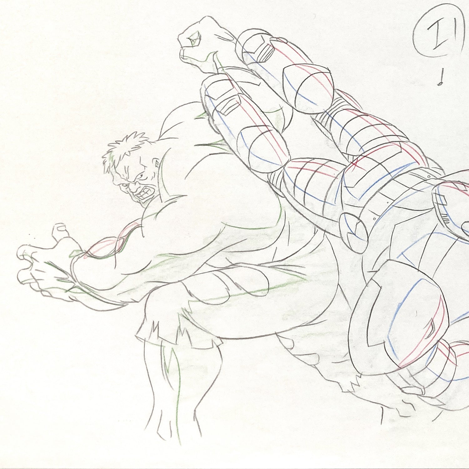 HULK and IRON MAN Original Animation Drawing – Ultimate Avengers: The Movie (Marvel, 2006). For sale on FLIP Gallery