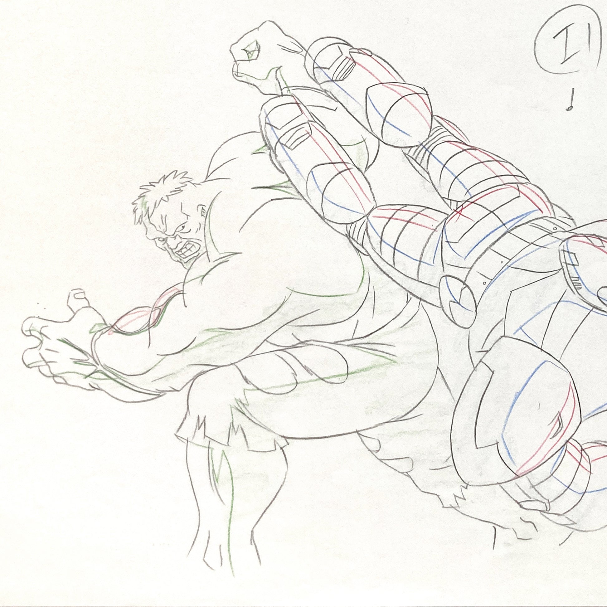 HULK and IRON MAN Original Animation Drawing – Ultimate Avengers: The Movie (Marvel, 2006). For sale on FLIP Gallery