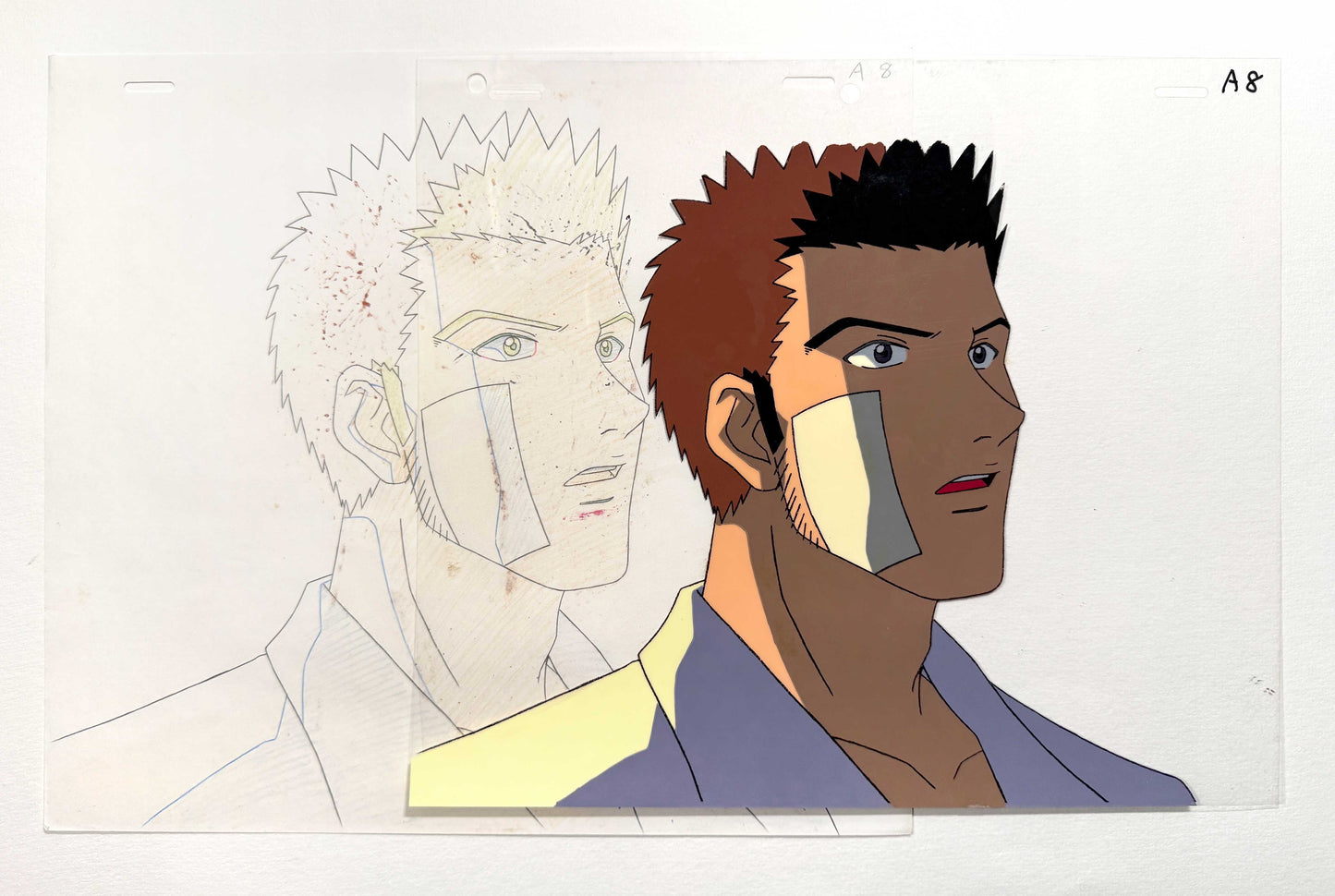 Hunter x Hunter Leorio Paradinight - Original Animation Production Cel and Matching Animation Drawing (Nippon Animation, c. 1999-2001). For sale on FLIP Gallery
