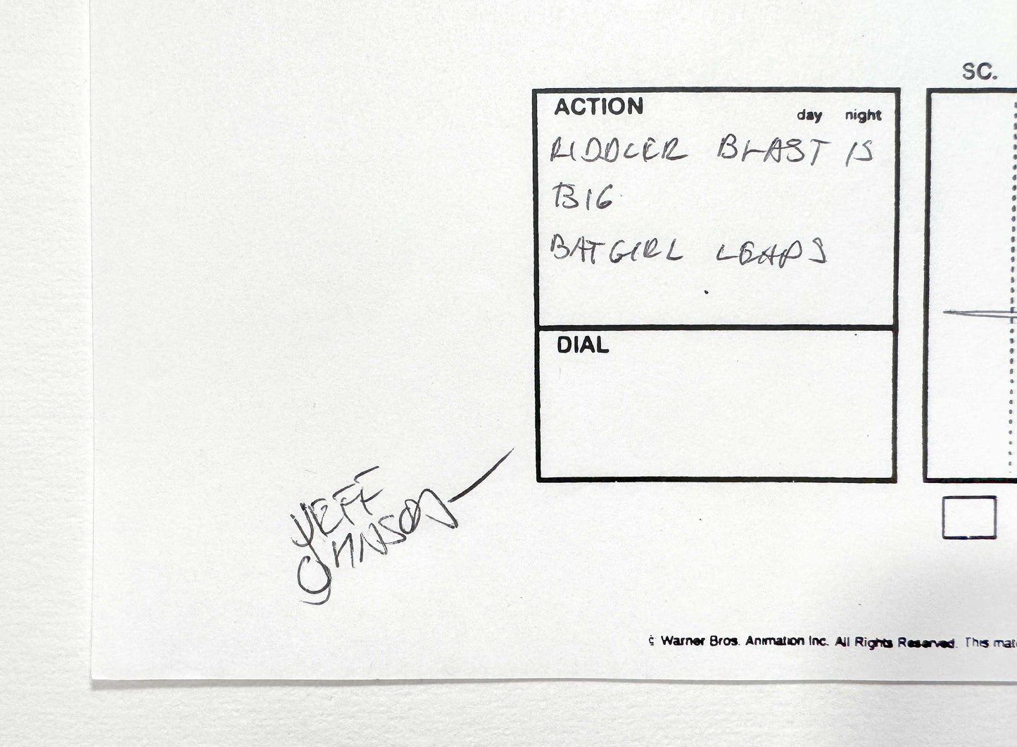 Batman The Brave and the Bold : Original Storyboard Drawing Signed by Jeff Johnson (2008–2011). For sale on FLIP Gallery