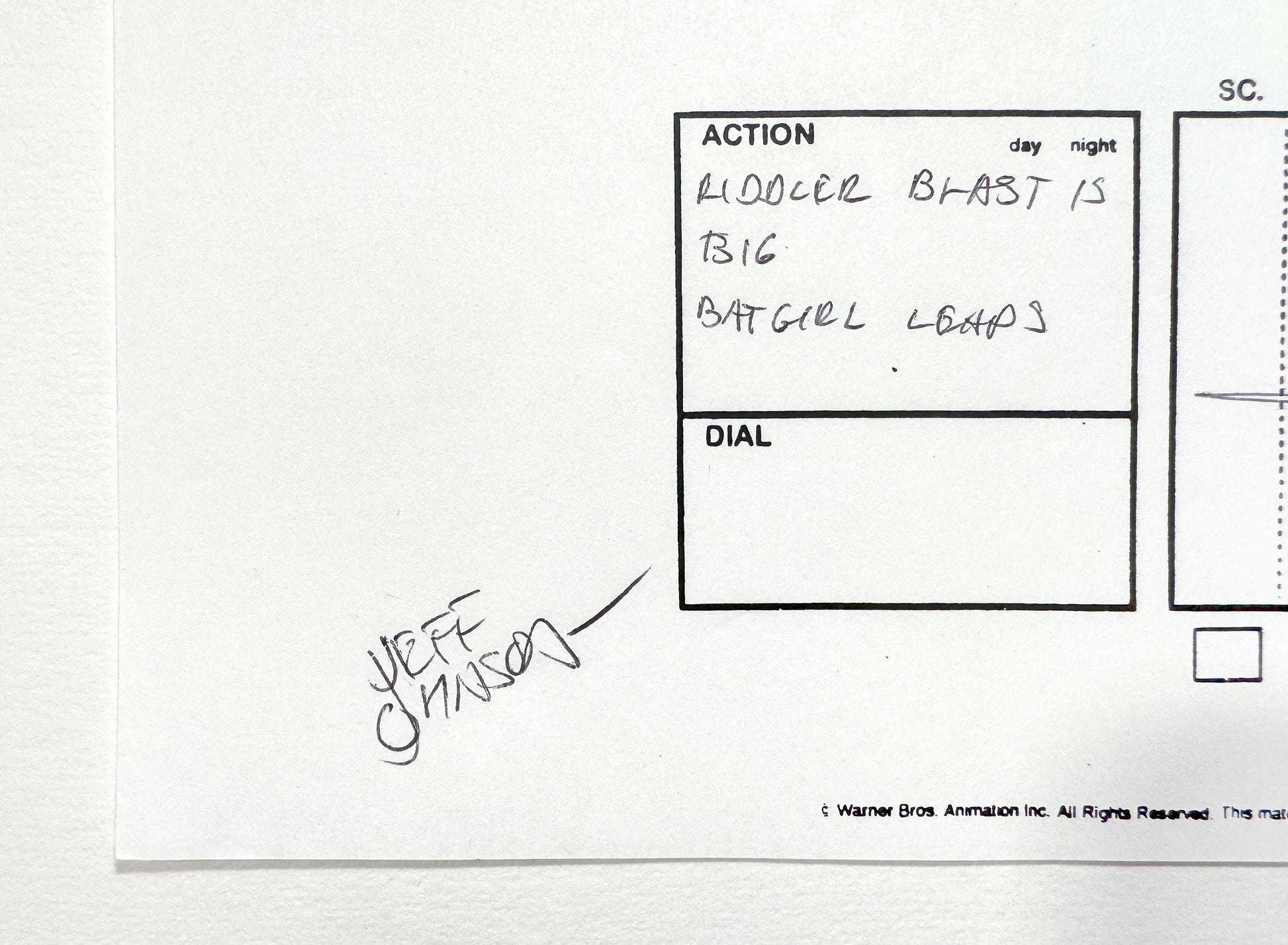 Batman The Brave and the Bold : Original Storyboard Drawing Signed by Jeff Johnson (2008–2011). For sale on FLIP Gallery