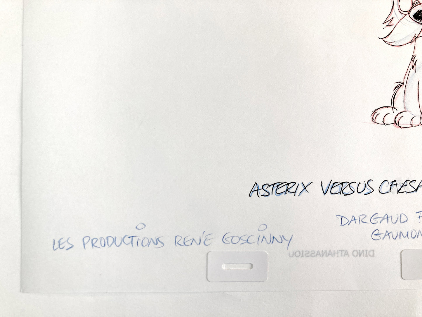 ASTERIX : Original Animation Art of Idefix Signed (Gaumont Studios, 1985)