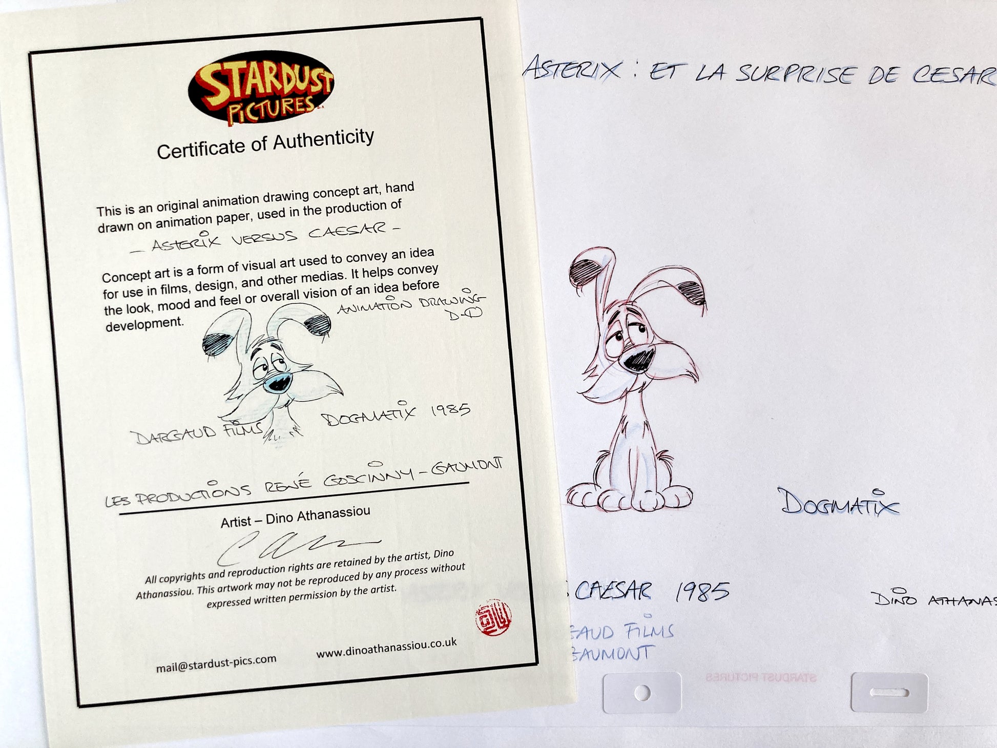 Asterix Versus Caesar - Original Animation Art Signed by Dino Athanassiou (Gaumont Studios, 1985)