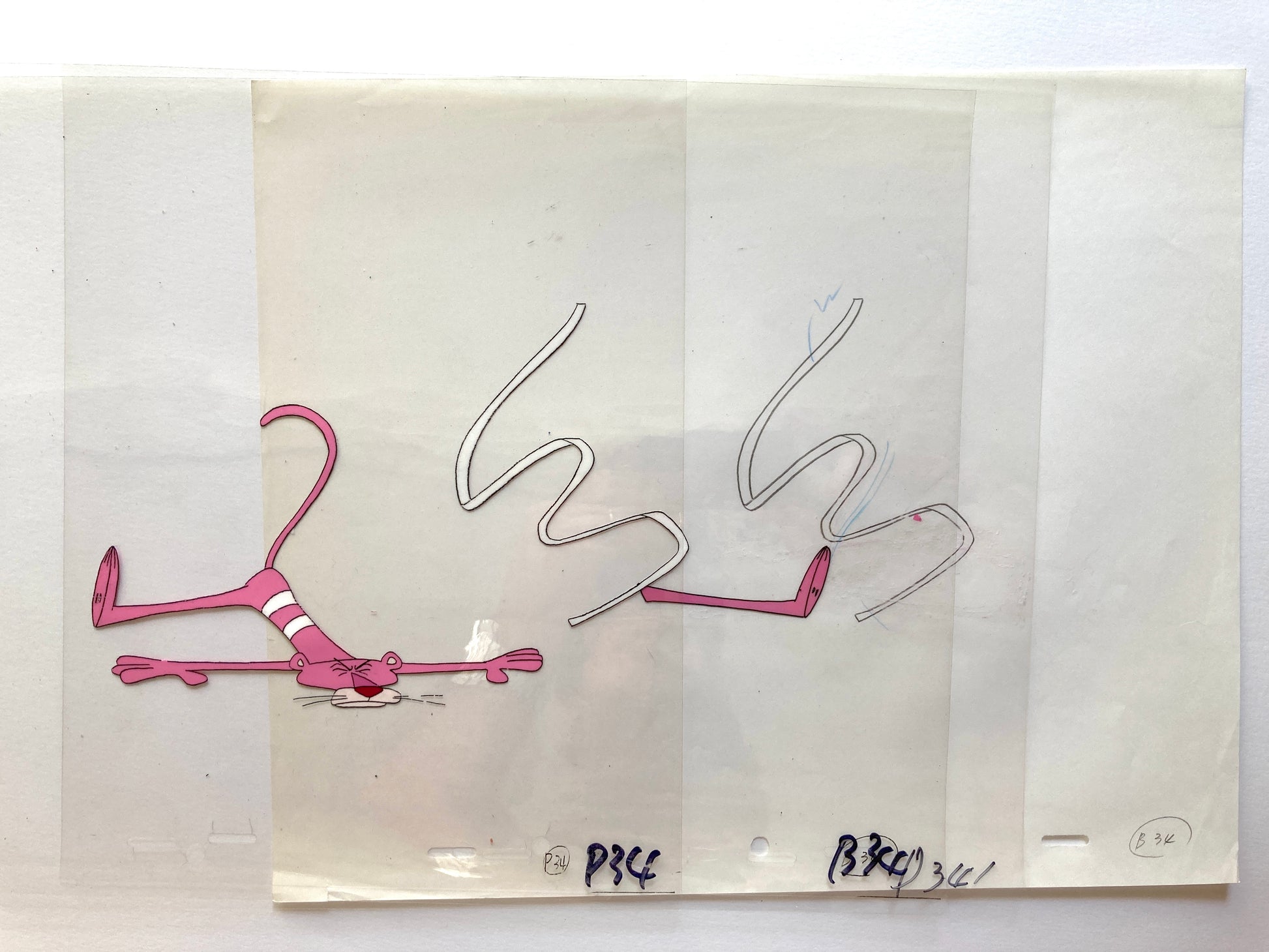 The Pink Panther Original Production Lot of Animation Cels and Drawing (Tv show 1970s). For sale on FLIP Gallery