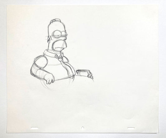 THE SIMPSONS : Original Animation Rough Drawing of Homer Simpson (2000's)