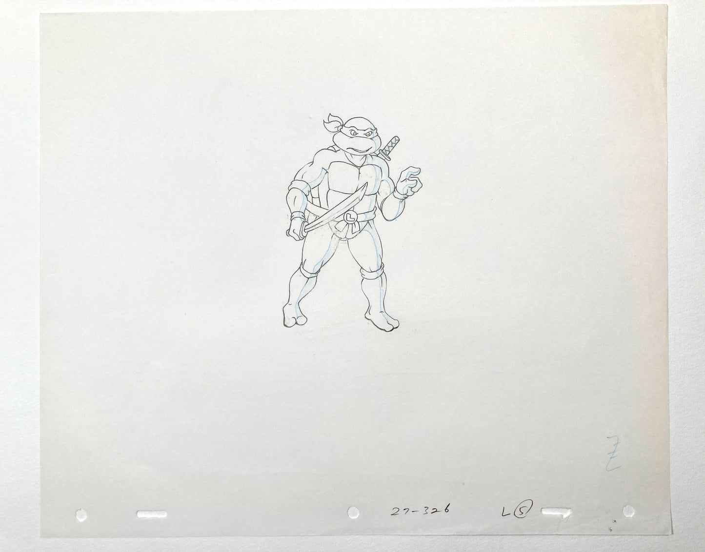 TEENAGE MUTANT NINJA TURTLES : Leonardo Original Animation Cel + Drawing (1987–1989)