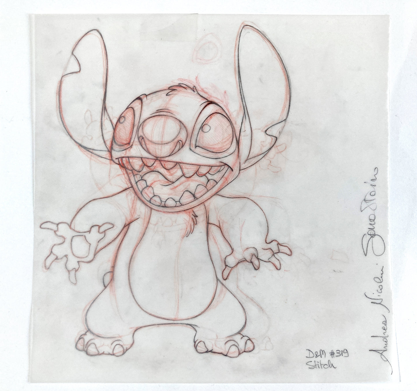 STITCH : Originale Zeichnung für das Disney-Magazin – Einzigartiges signiertes Kunstwerk