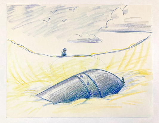 JAMES AND THE GIANT PEACH : Original Storyboard Drawing (Walt Disney, 1996)