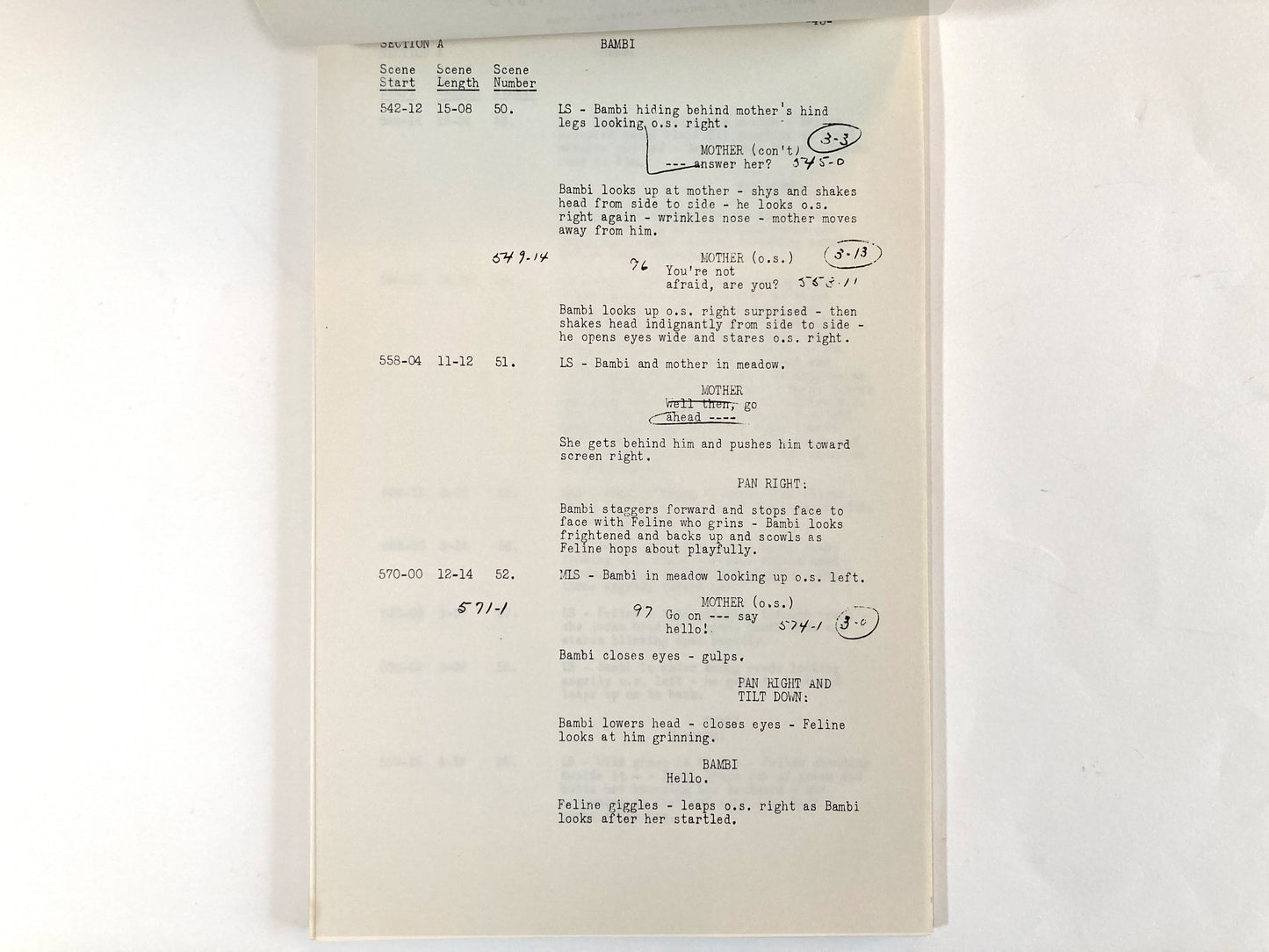BAMBI : Original 1942 Script from Walt Disney Archives