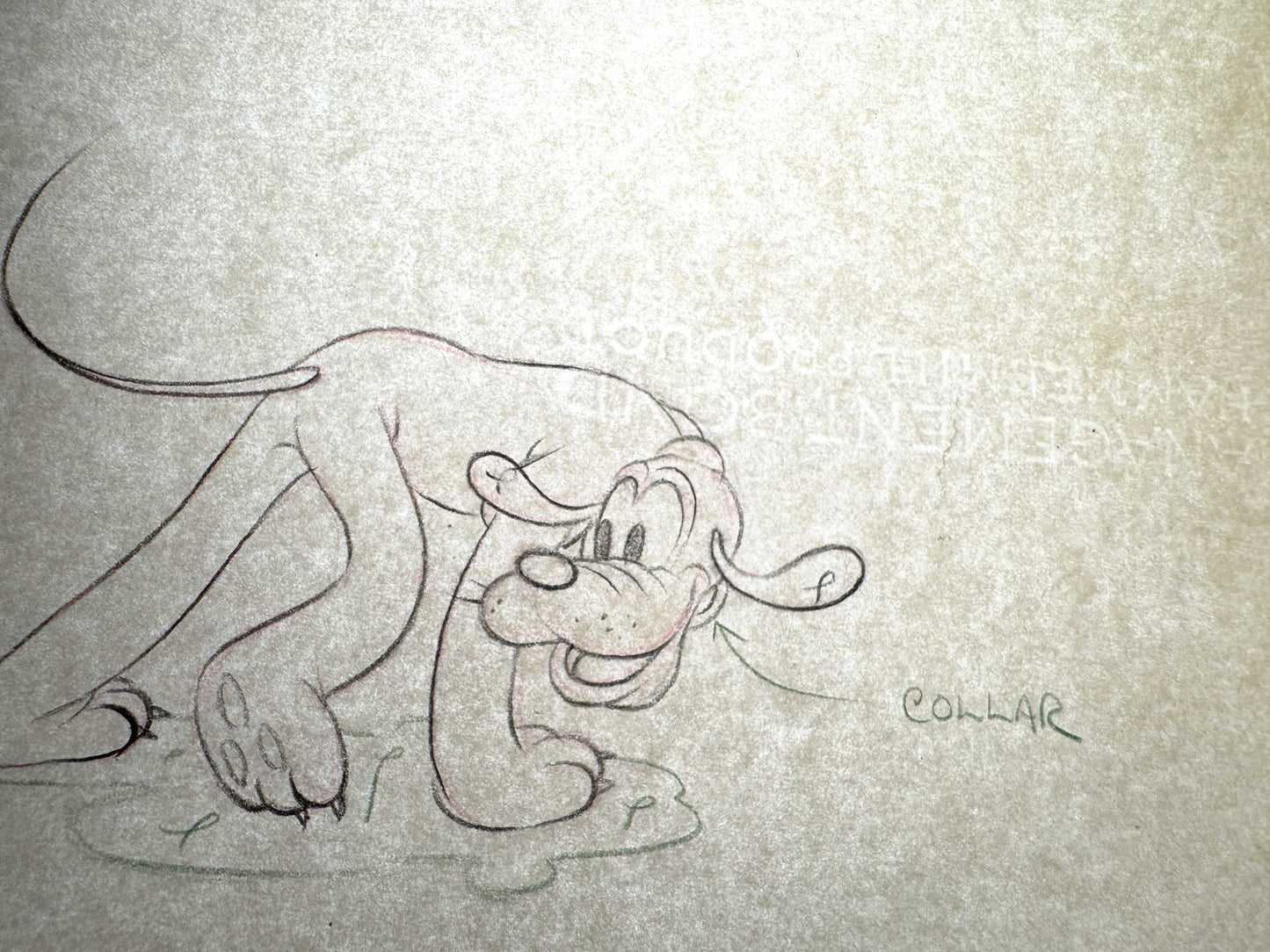 Society Dog Show Pluto Original Animation Production Art Drawing (Walt Disney, 1939). For sale on FLIP Gallery