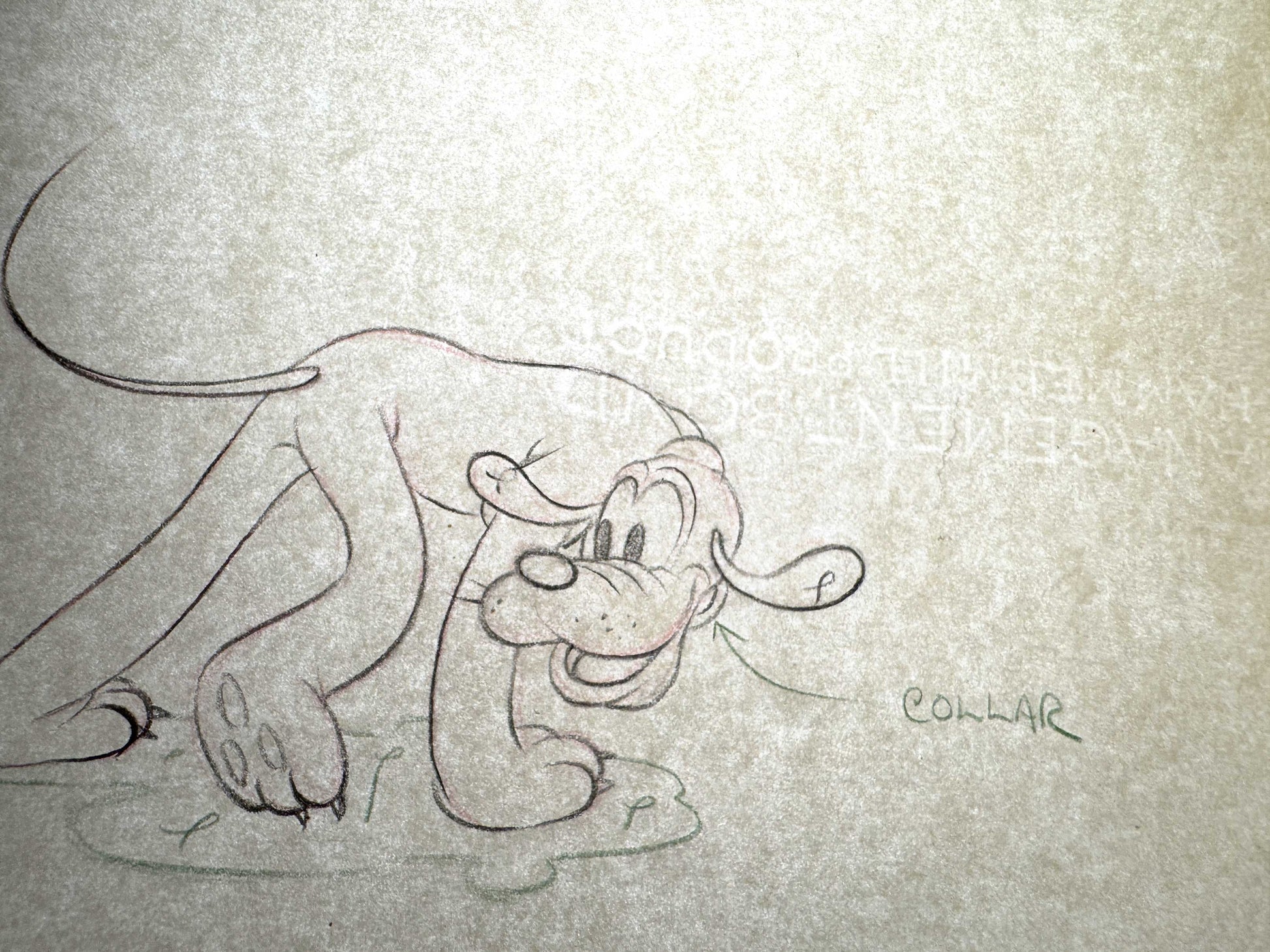 Society Dog Show Pluto Original Animation Production Art Drawing (Walt Disney, 1939). For sale on FLIP Gallery