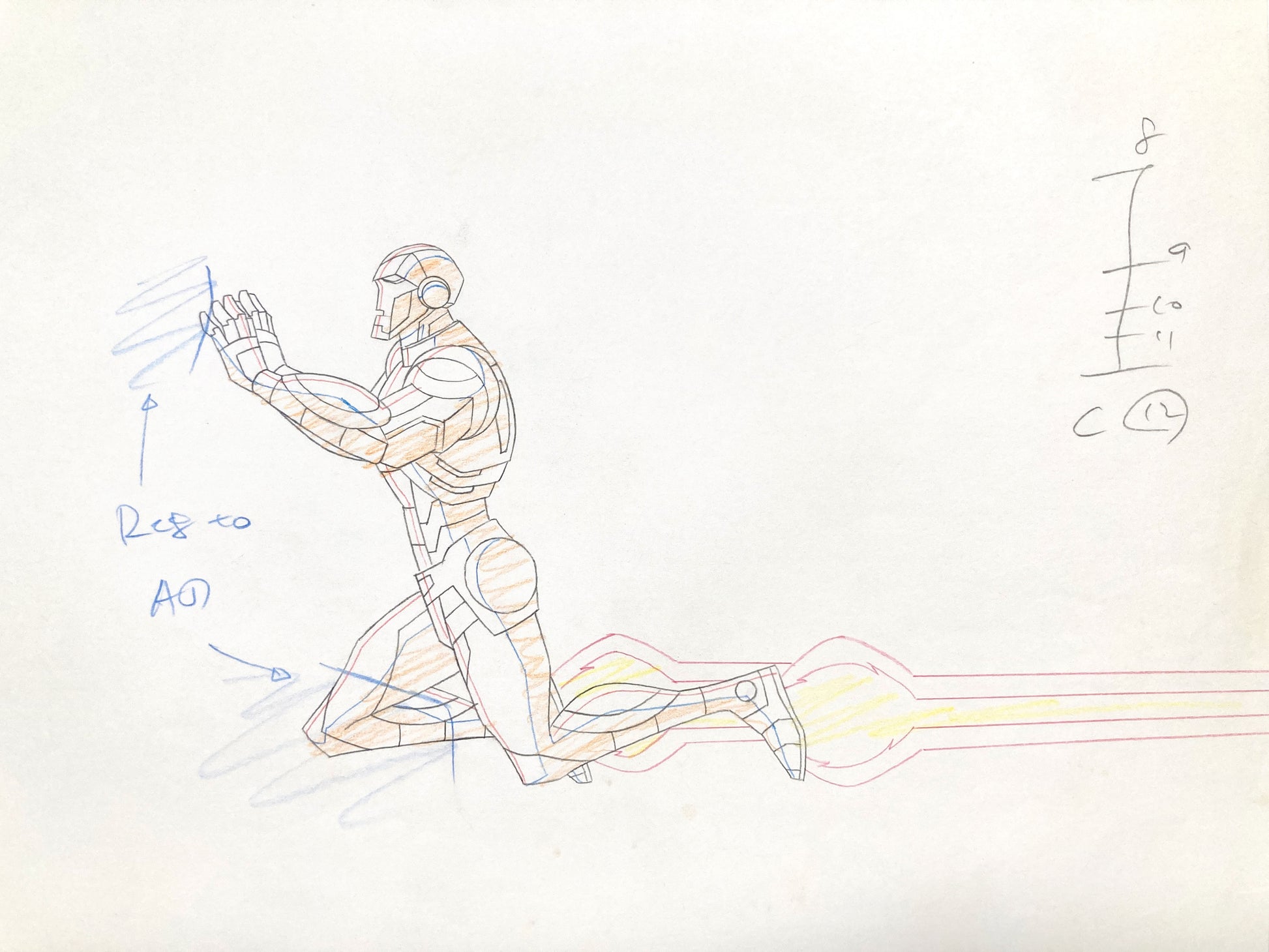 IRON MAN : Original Animation Drawing – The Avengers: Earth’s Mightiest Heroes (Marvel, 2010–2012). For sale on FLIP Gallery