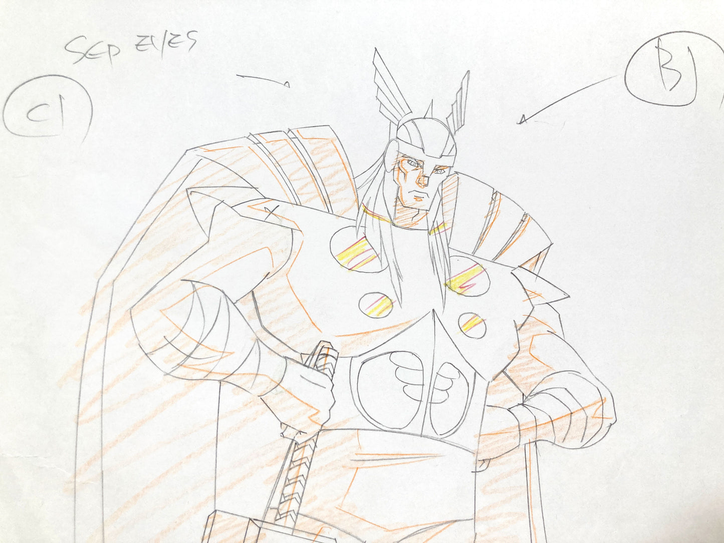 IRON MAN & THOR : Original Iron Animation Production Drawing (Marvel, 2010–2012). For sale on FLIP Gallery