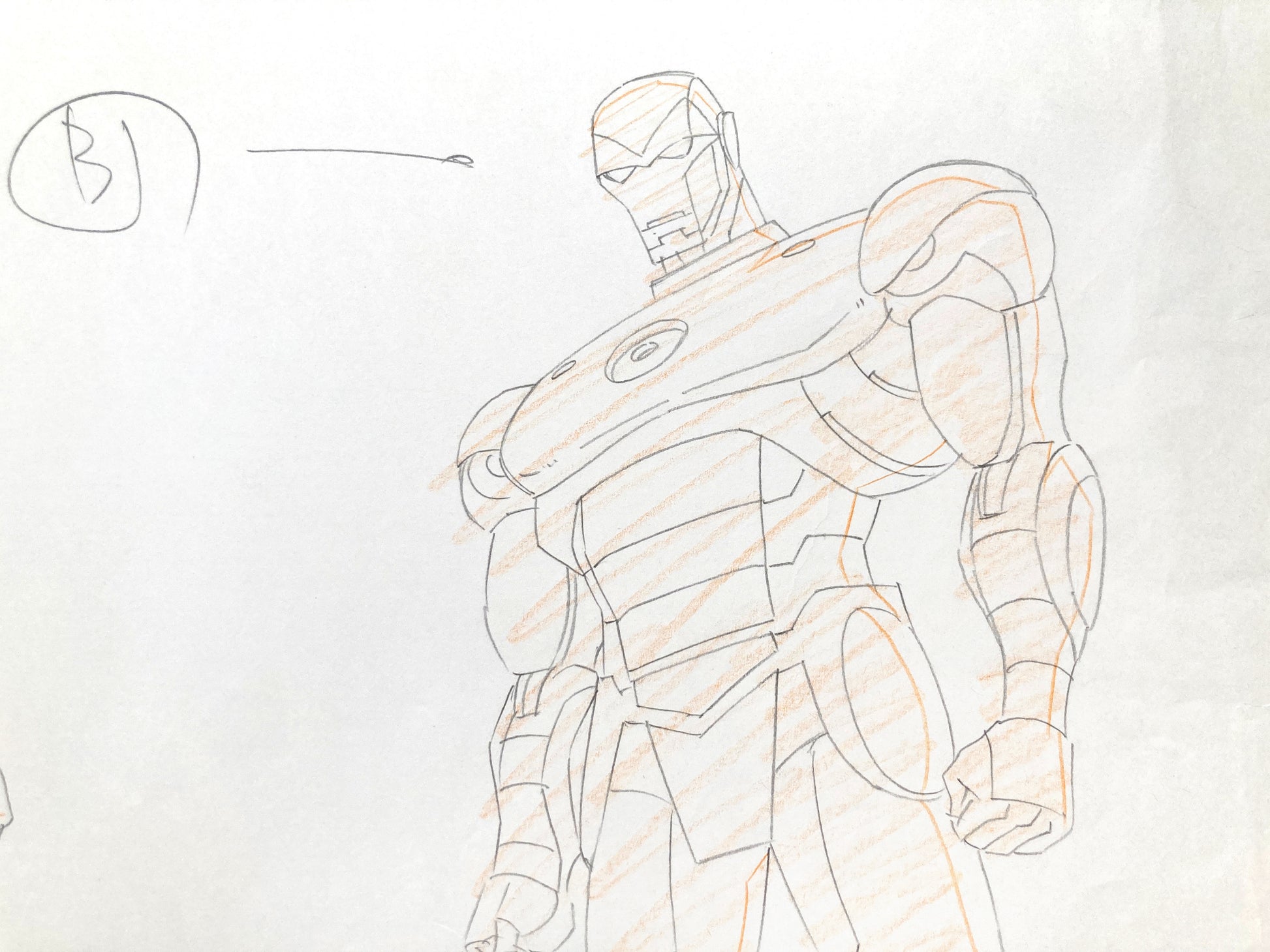 IRON MAN & THOR : Original Iron Animation Production Drawing (Marvel, 2010–2012). For sale on FLIP Gallery