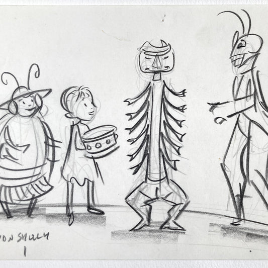 James and the Giant Peach - Signed Original Production Used Storyboard Drawing (Walt Disney, 1996). For sale on FLIP Gallery