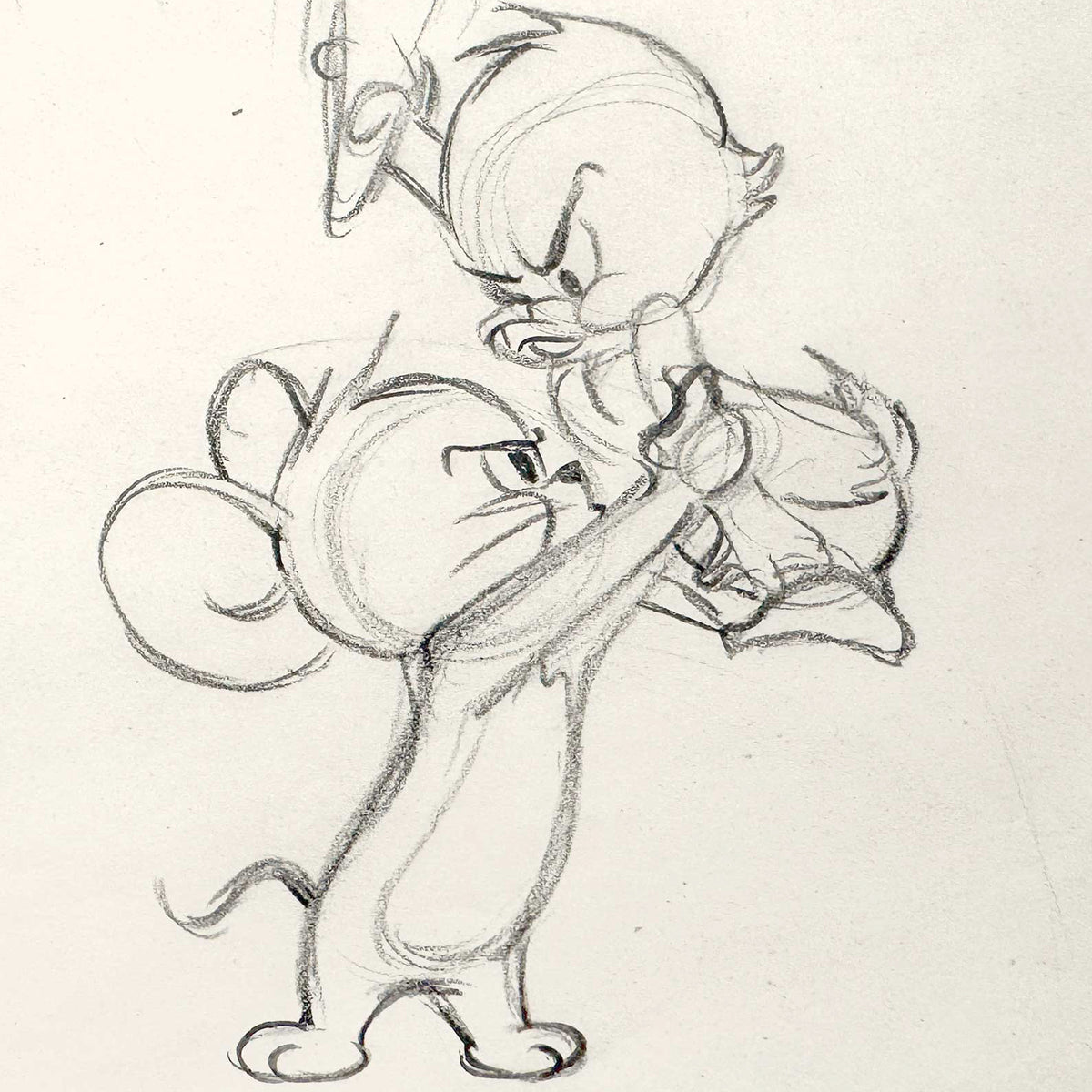 Jerry and Little Quacker Original Animation Production Art Drawing (MGM, 1955). For sale on FLIP Gallery