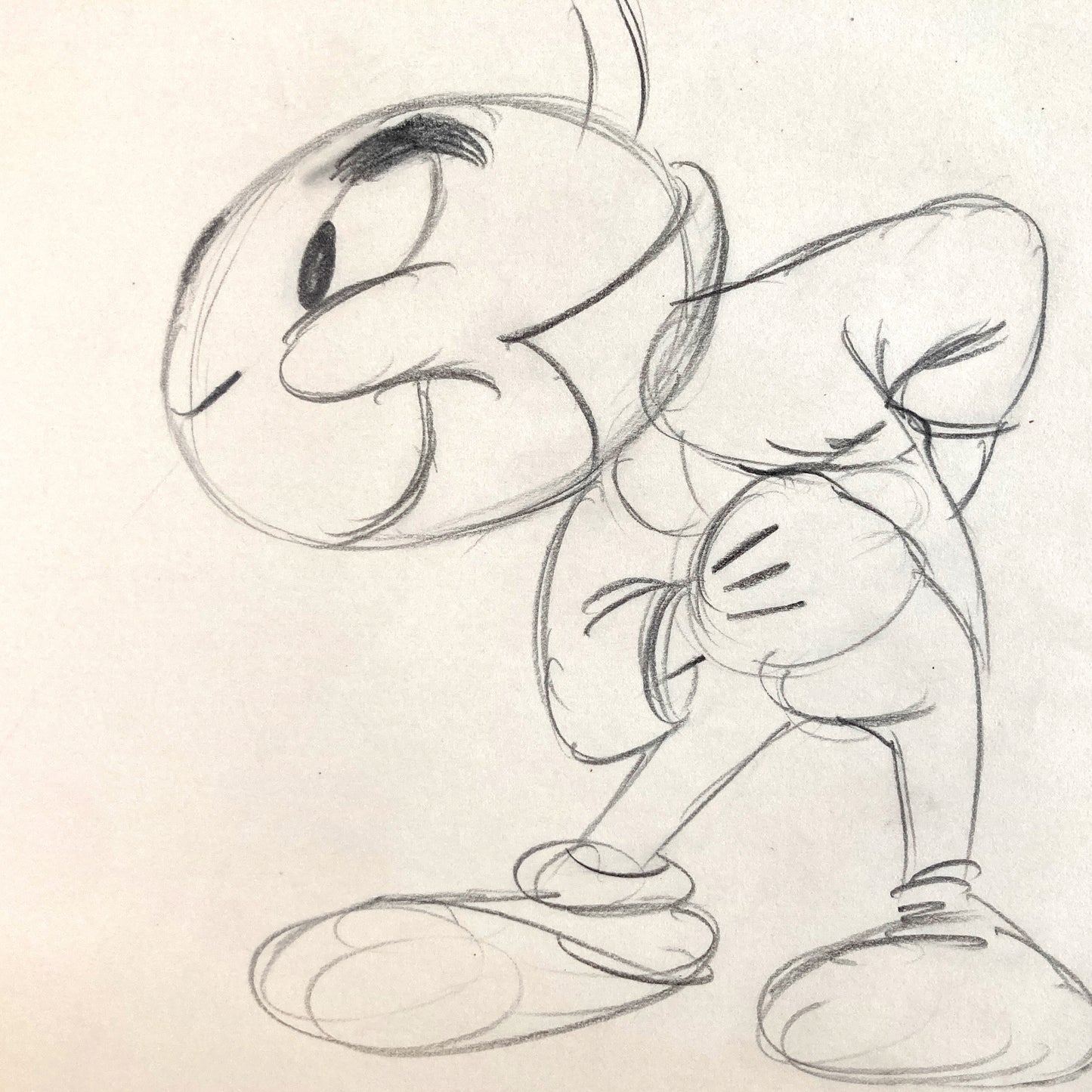 Jiminy Cricket : Original Production Used Rough Animation Drawing (Walt Disney, c. 1940-50s). For sale on FLIP Gallery