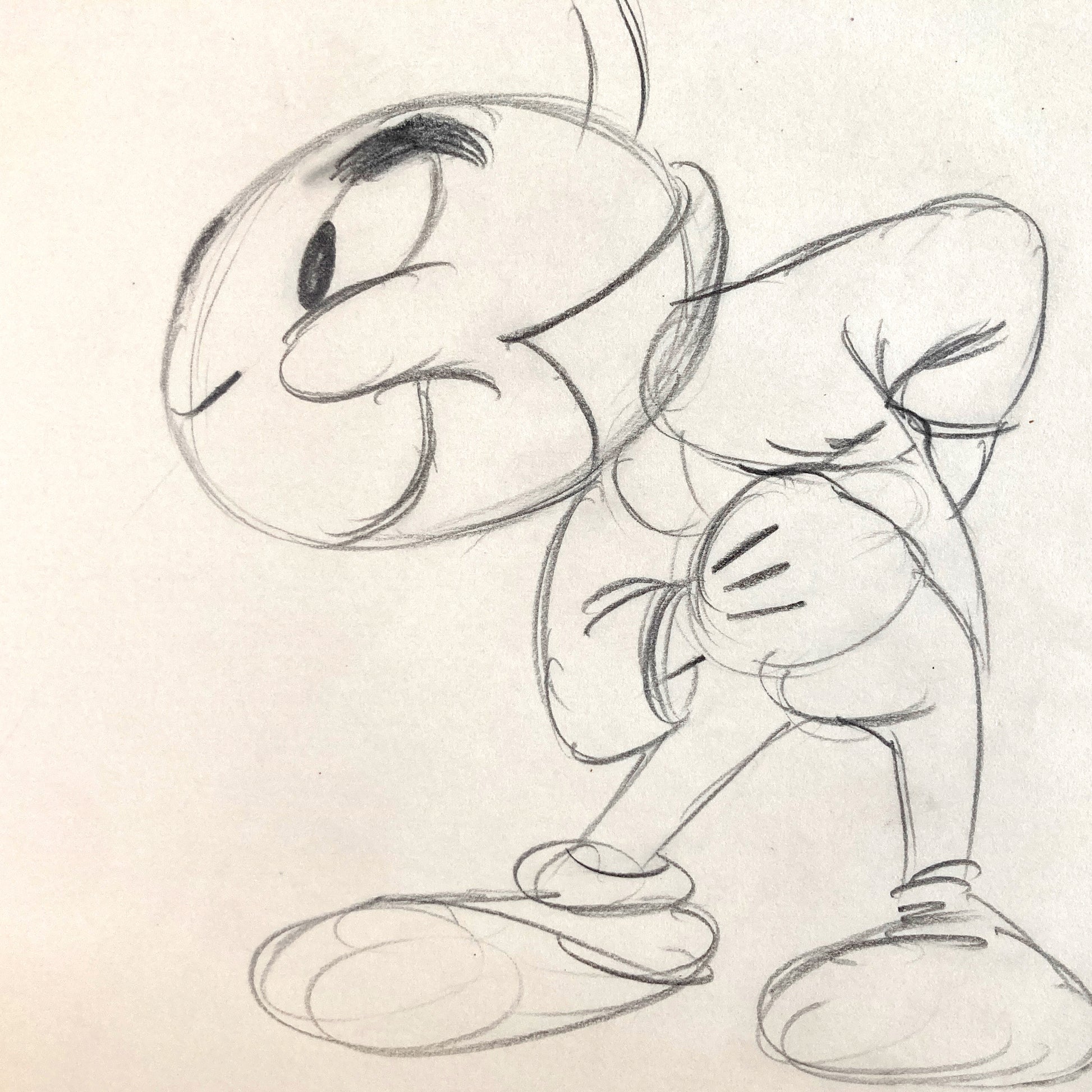 Jiminy Cricket : Original Production Used Rough Animation Drawing (Walt Disney, c. 1940-50s). For sale on FLIP Gallery