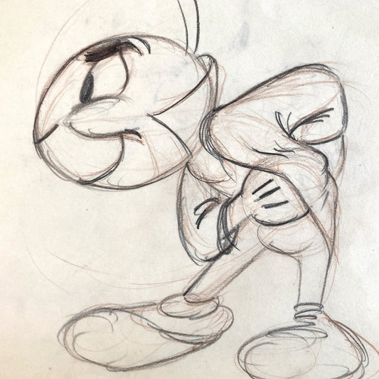 Jiminy Cricket : Original Production Used Rough Animation Drawing (Walt Disney, c. 1940-50s). For sale on FLIP Gallery