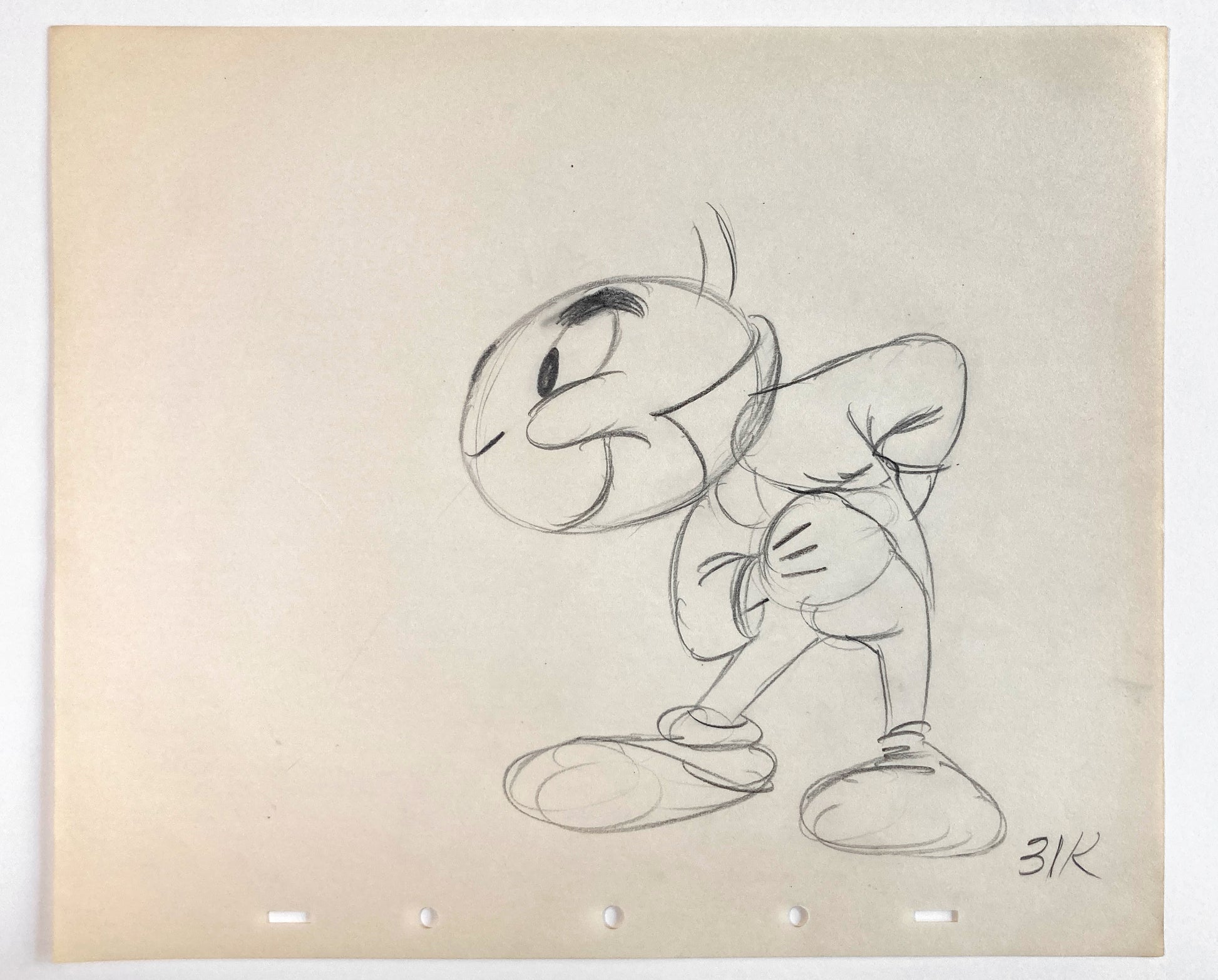 Jiminy Cricket : Original Production Used Rough Animation Drawing (Walt Disney, c. 1940-50s). For sale on FLIP Gallery