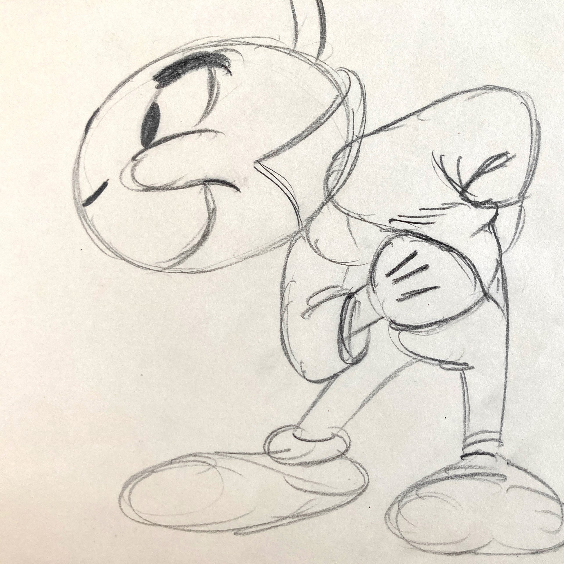 Jiminy Cricket : Original Rough Animation Drawing (Walt Disney, c. 1940-50s). For sale on FLIP Gallery