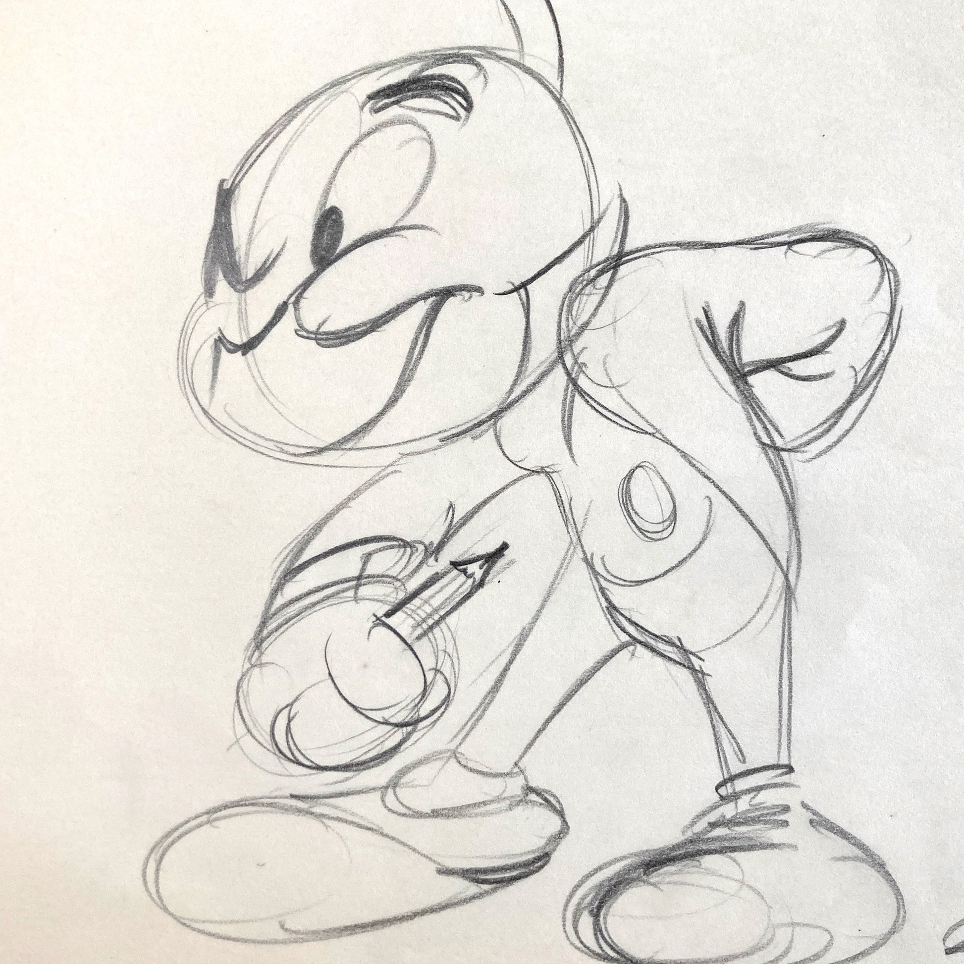 Jiminy Cricket : Original Production Used Rough Animation Drawing (Walt Disney, c. 1940-50s). For sale on FLIP Gallery