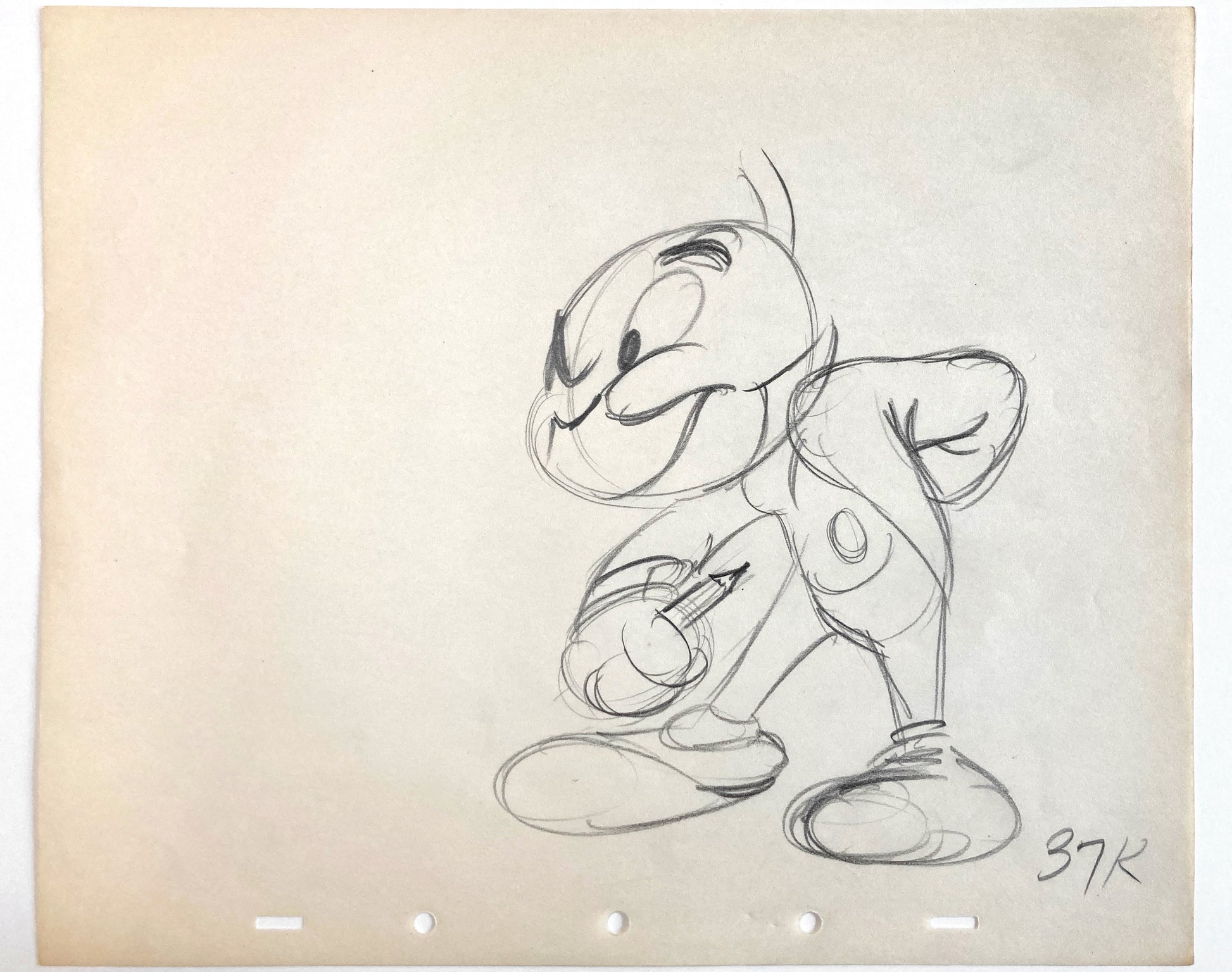 Jiminy Cricket : Original Production Used Rough Animation Drawing (Walt Disney, c. 1940-50s). For sale on FLIP Gallery