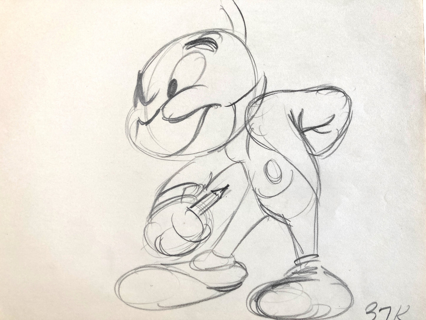 Jiminy Cricket : Original Production Used Rough Animation Drawing (Walt Disney, c. 1940-50s). For sale on FLIP Gallery
