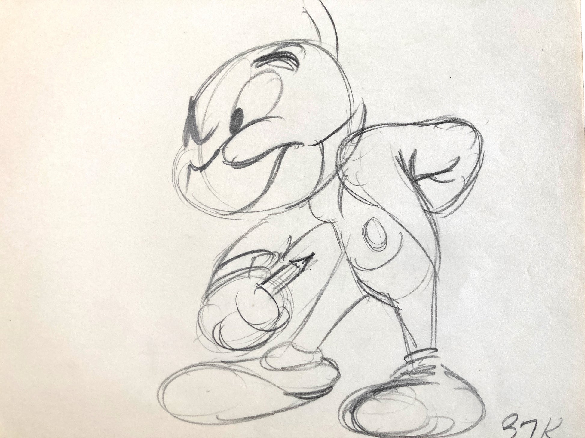 Jiminy Cricket : Original Production Used Rough Animation Drawing (Walt Disney, c. 1940-50s). For sale on FLIP Gallery
