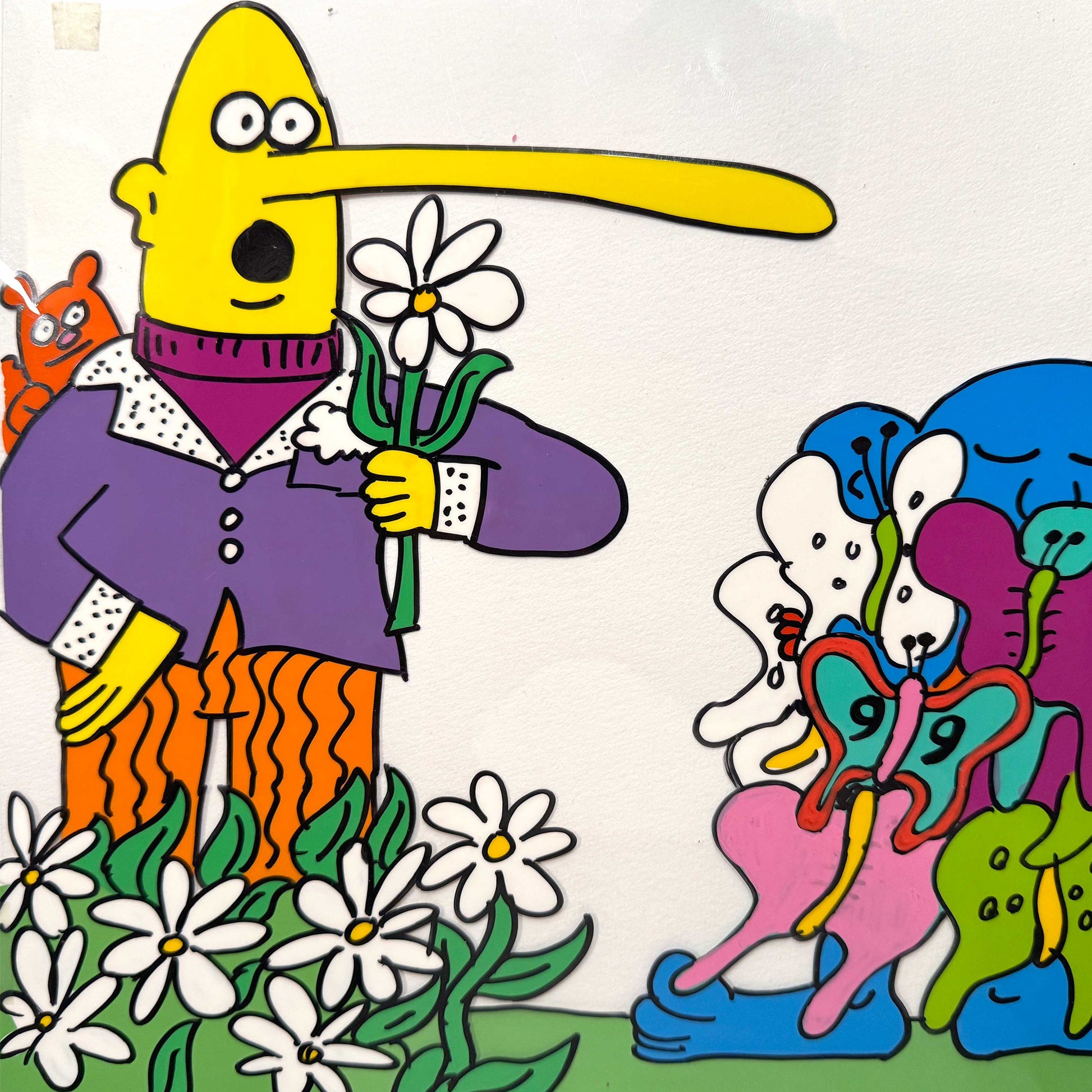 Keith Haring Original Animation Cel «Sesame Street» (1980’s). The meeting of contemporary art and animation art. For sale on FLIP Gallery