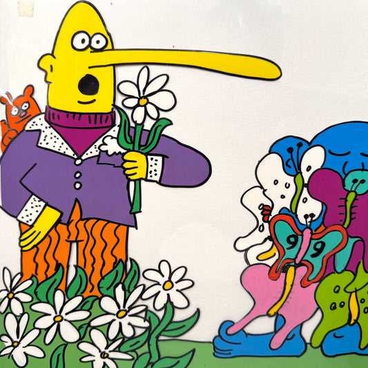 Keith Haring Original Animation Cel «Sesame Street» (1980’s). The meeting of contemporary art and animation art. For sale on FLIP Gallery